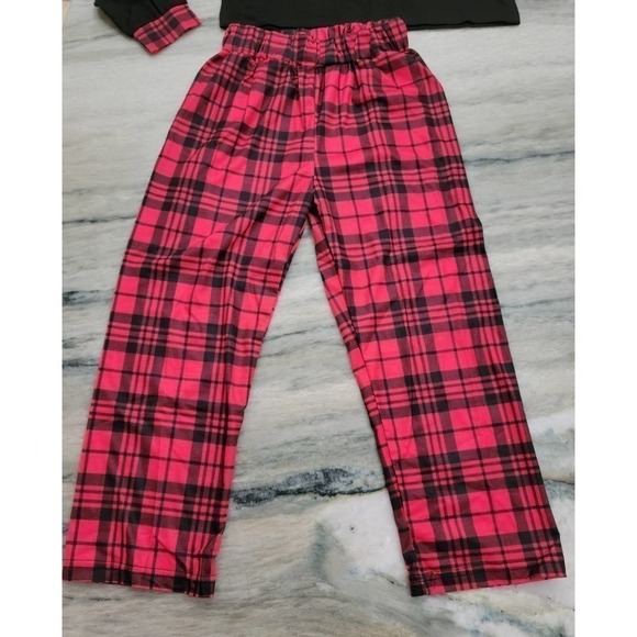 Christmas Pajama Set Black Reindeer Kids Size 4/6 NWT - Picture 3 of 8